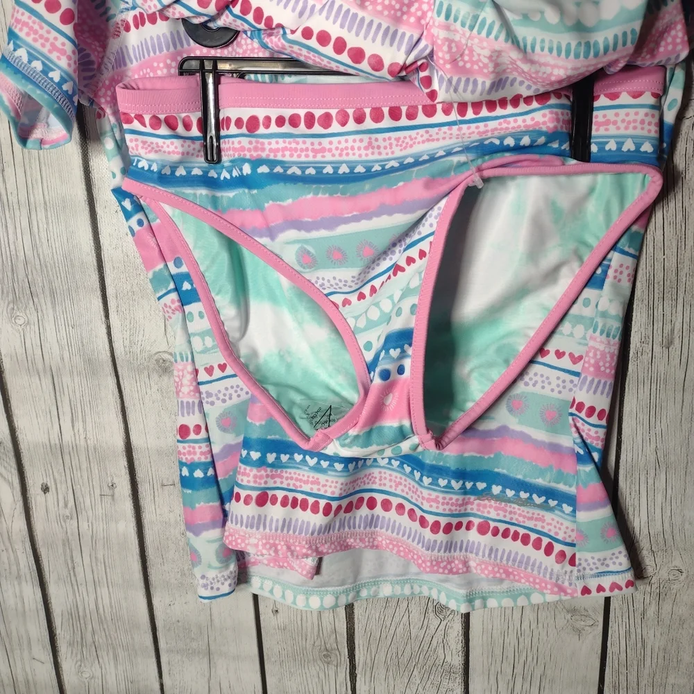 Eddie Bauer kids 4 piece mix & match Youth Reversible swim set